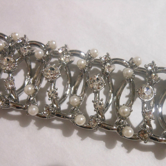 BANANA REPUBLIC Lady Chain Bracelet*Pearl/Glass - Picture 2 of 6